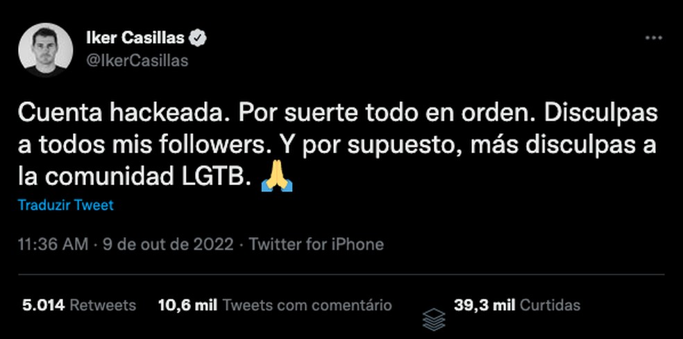 Iker Casillas Sofre Ataque Hacker Em Seu Perfil No Twitter Publica O Sobre Ser Gay