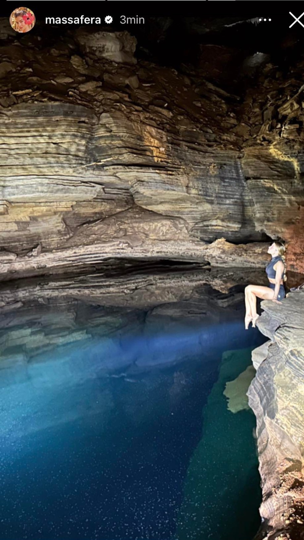 Grazi Massafera visita gruta na Chapada Diamantina — Foto: Instagram