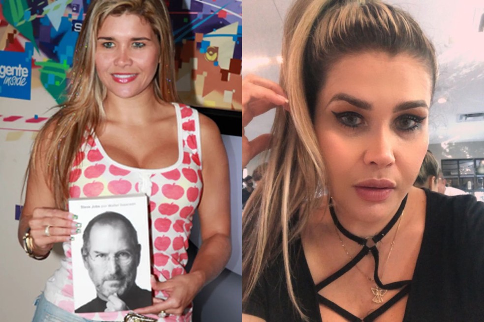 Antes e depois de Gracy Kelly, a Mulher Maçã — Foto: Reprodução; Reprodução/Instagram