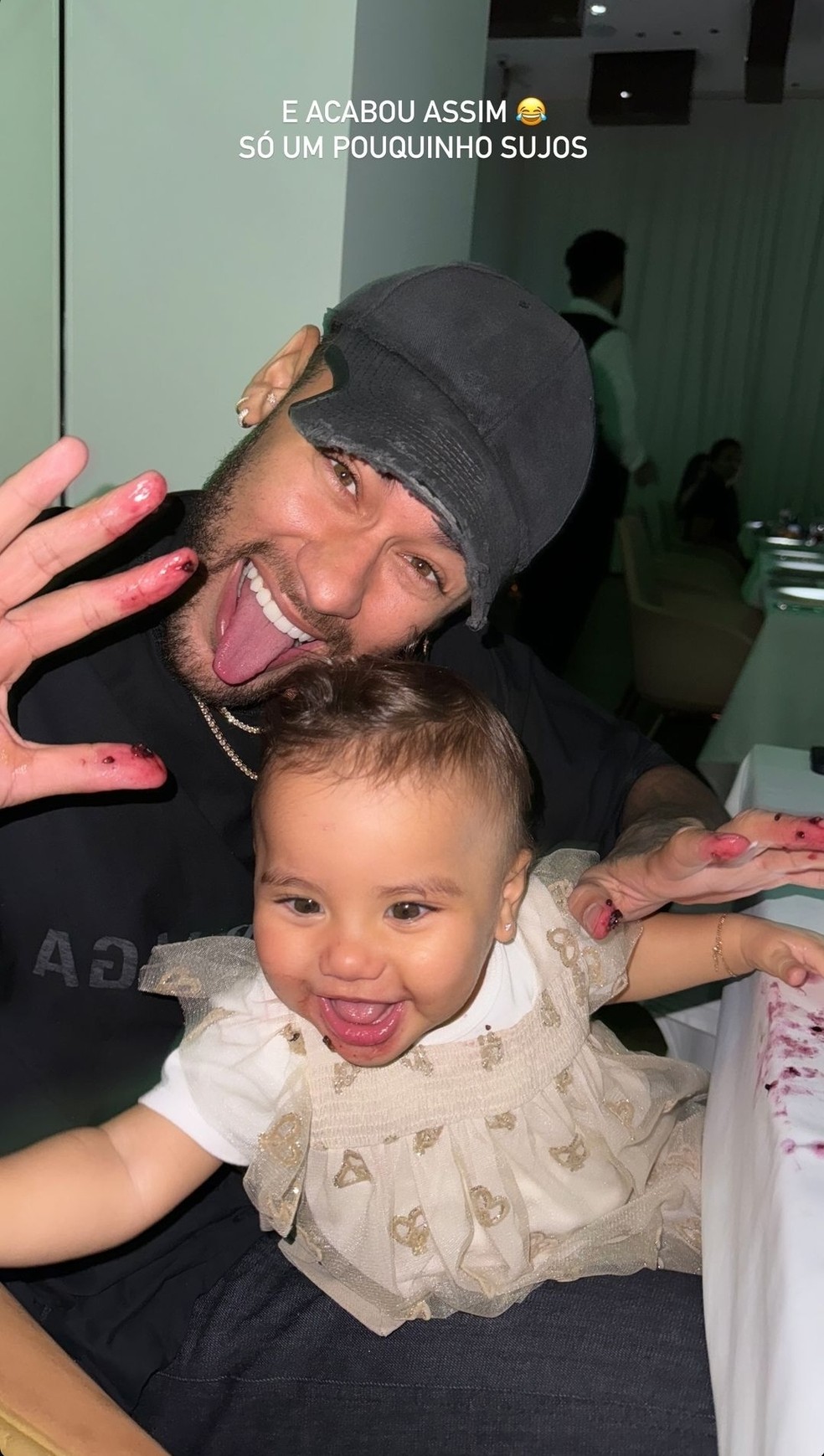 Neymar Jr e sua filha, Mavie — Foto: Foto: Reprodução/Instagram