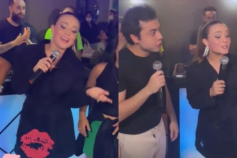 Larissa Manoela canta ao lado de Gustavo Daneluz em karaokê (Foto: Reprodução/Instagram) — Foto: GQ