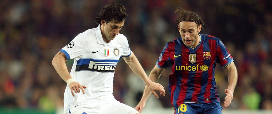 Os irmãos Diego e Gabriel Milito se enfrentando na campanha de 2010 da Champions League