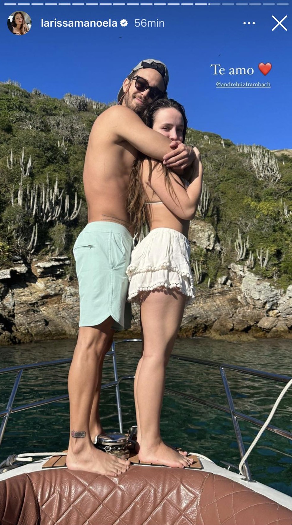 Larissa Manoela e André Luiz Frambach em Arraial do Cabo — Foto: Instagram