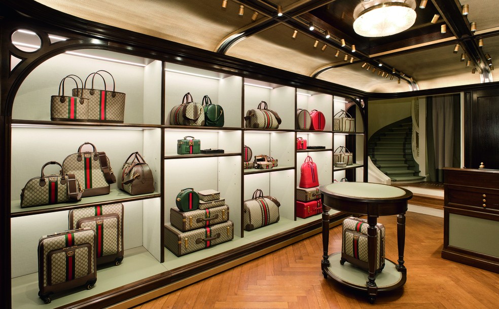 Gucci Valigeria é primeira boutique da marca permanentemente dedicada a viagens — Foto: Divulgação