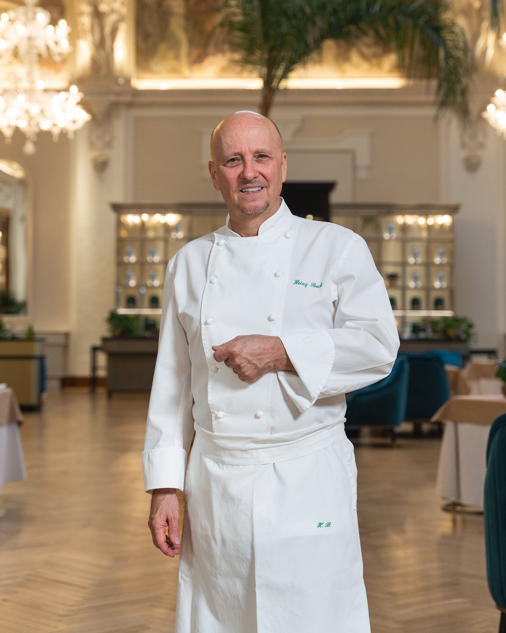 O chef alemão Heinz Beck: ele exalta ingredientes da época e a dieta mediterrânea para uma vida saudável — Foto: Divulgação