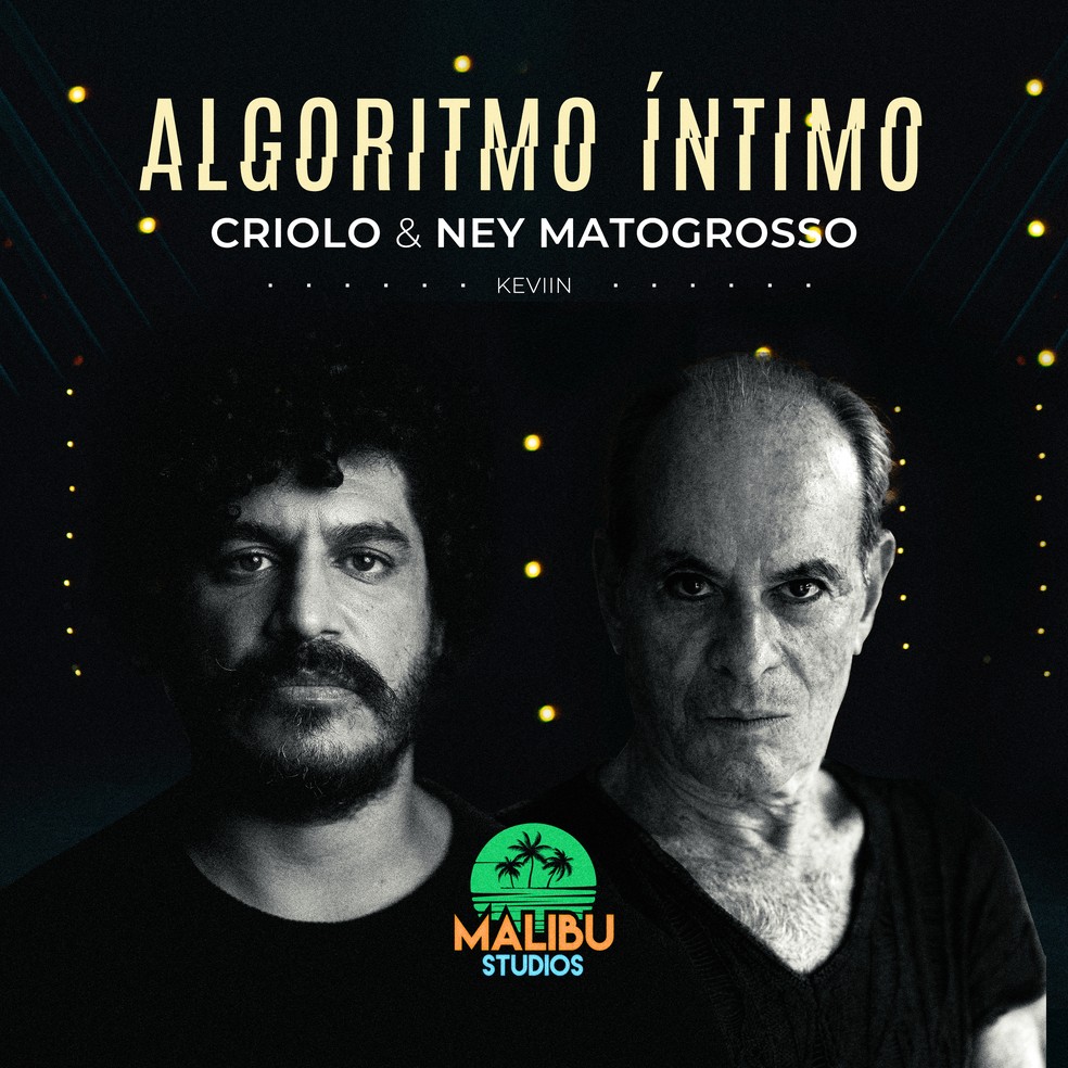 Capa do single 'Algoritmo Íntimo', de Criolo e Ney Matogrosso. — Foto: Malibu Studios