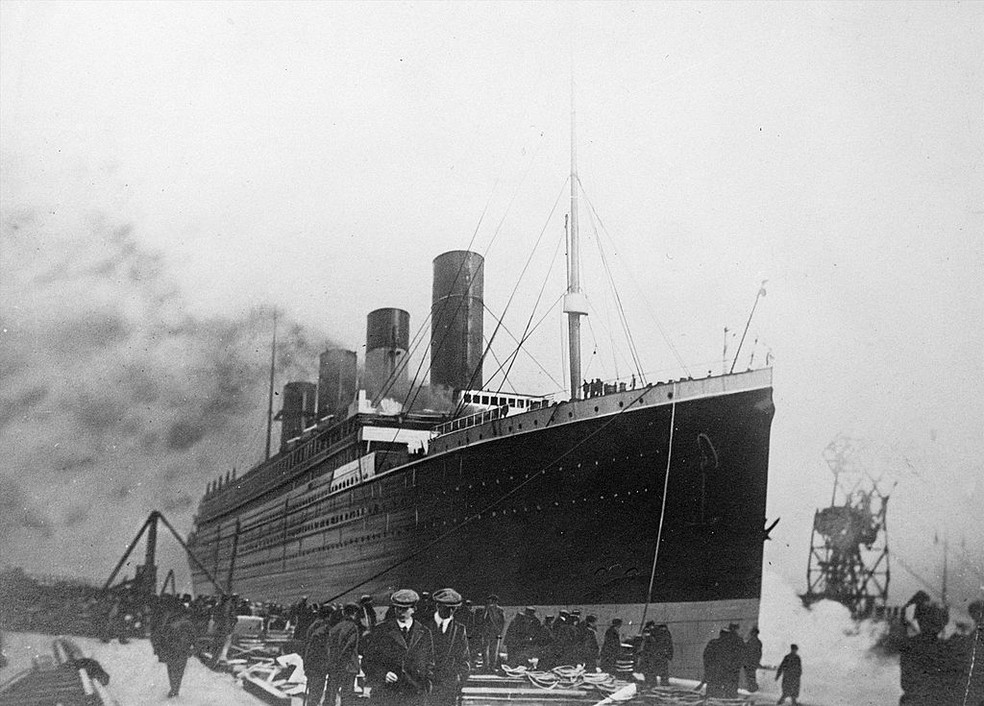 O Titanic em sua viagem inaugural há mais de 100 anos atrás — Foto: Getty Images