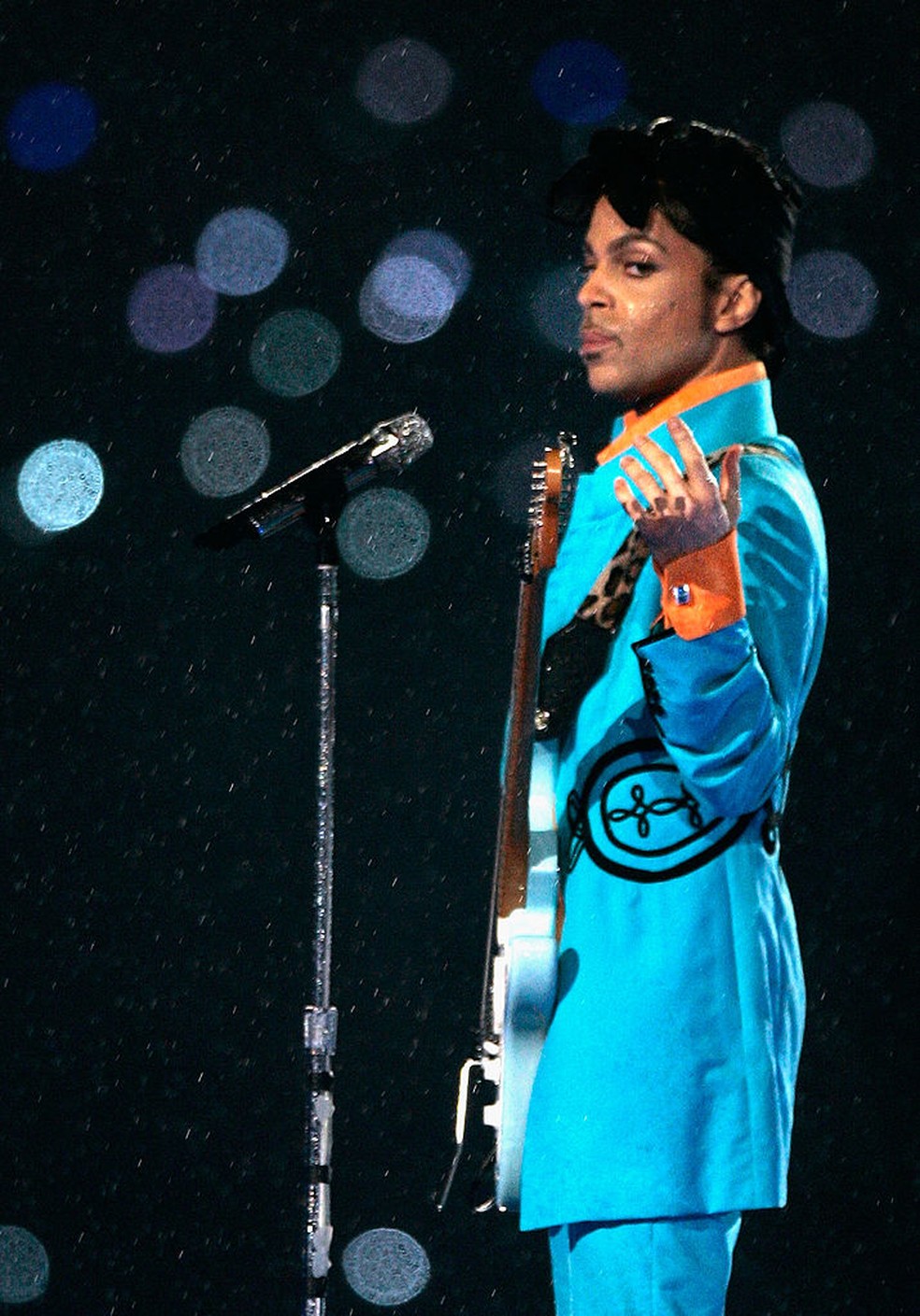 Prince no Super Bowl 2007 — Foto: Donald Miralle/Getty Images