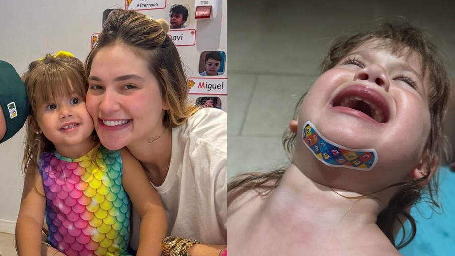 Filha de Virginia e Zé Felipe se machuca durante brincadeira na piscina:  'Escorregou'