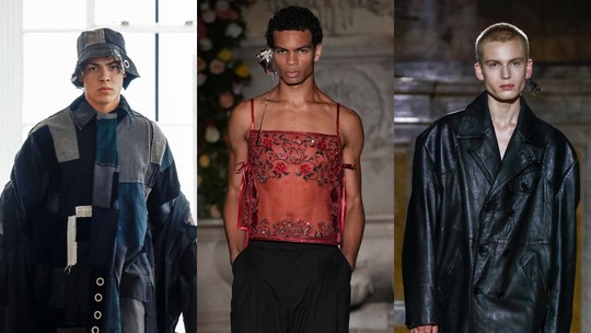 Casacos sem calça, upcycling brasileiro e camisolas inspiram homens na NYFW