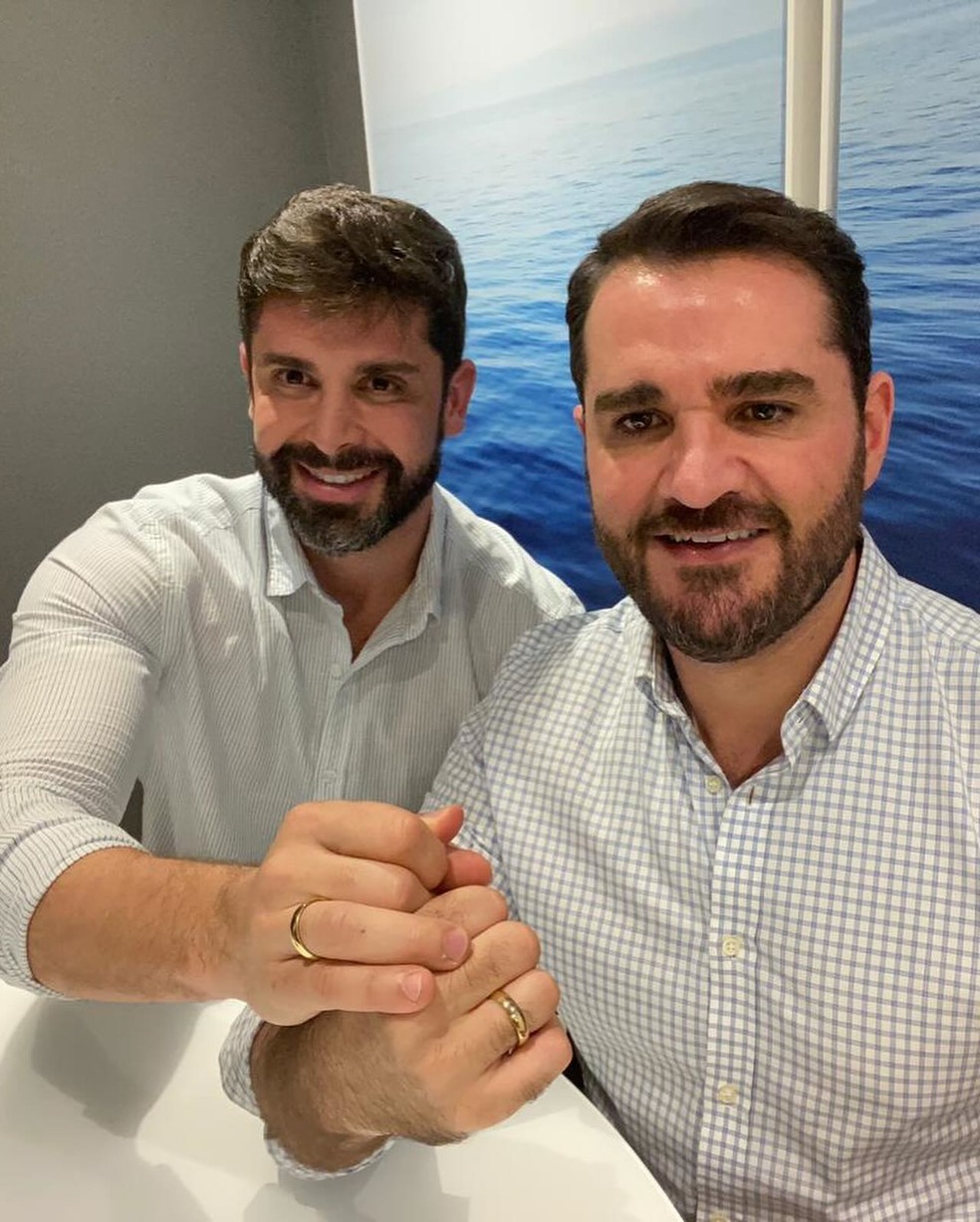Marcelo Cosme e Frankel Brandão noivos — Foto: Instagram/Reprodução