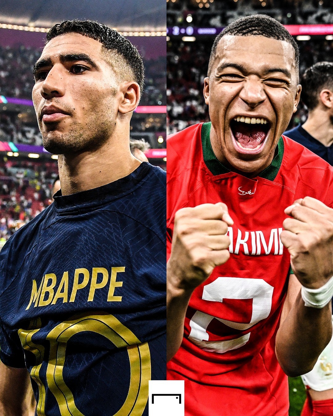 Mbappé veste camisa de Hakimi após vitória sobre o Marrocos