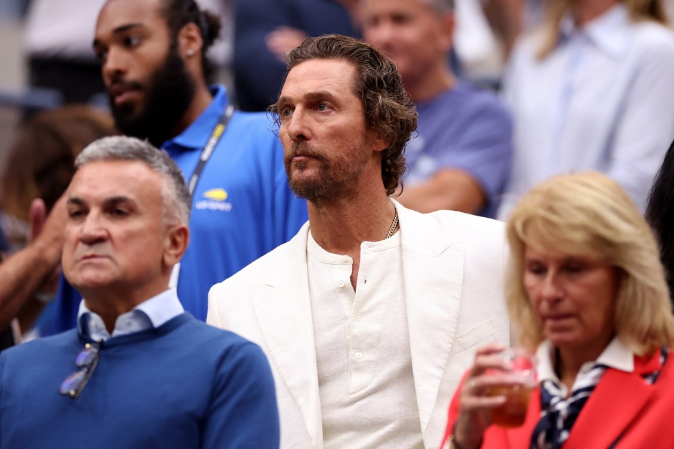 Matthew McConaughey acompanha a final do US Open em Nova York — Foto: Getty Images