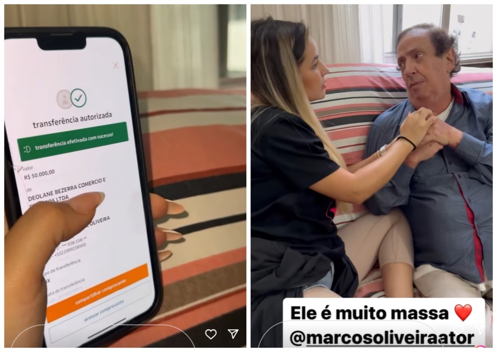 Deolane Bezerra fez PIX de 50 mil reais para Marcos Oliveira — Foto: Instagram/Reprodução
