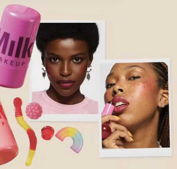 Montagem de fotos com o blush da marca Milk