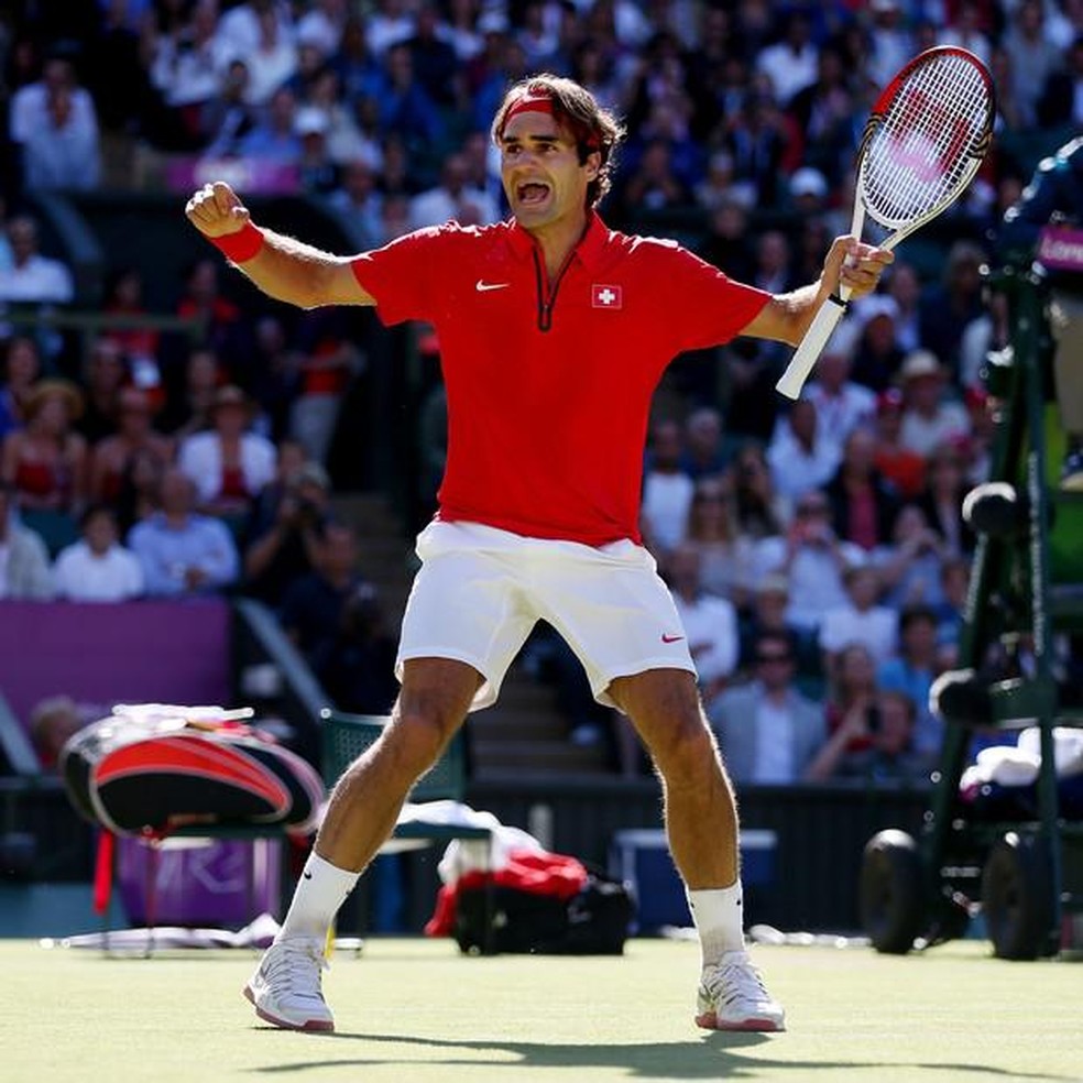 Federer em ação nas Olimpíadas de 2012 (Foto: Clive Brunskill/Getty Images) — Foto: GQ