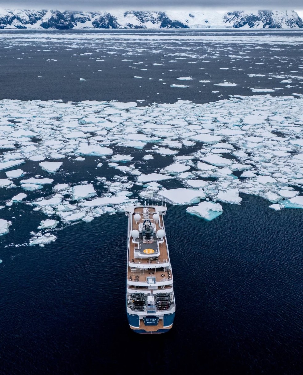 Um cruzeiro na Antártica — Foto: Swan Hellenic