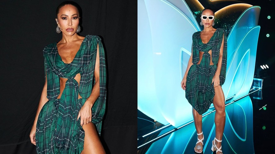 Sabrina Sato posa com vestido grifado de R$ 18 mil nos bastidores