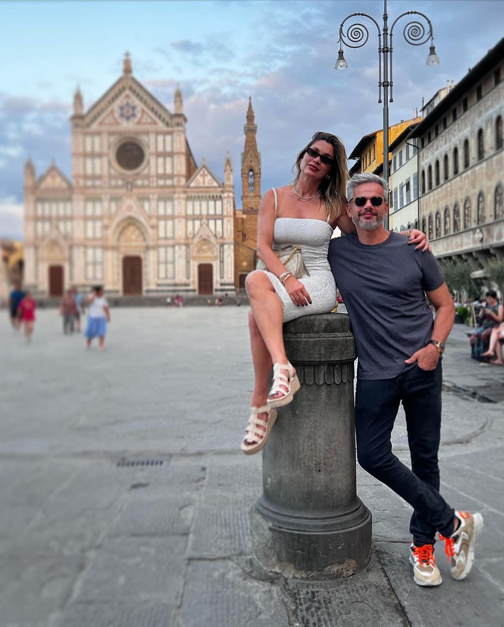 Otaviano Costa e Flávia Alessandra na Itália — Foto: Reprodução/Instagram