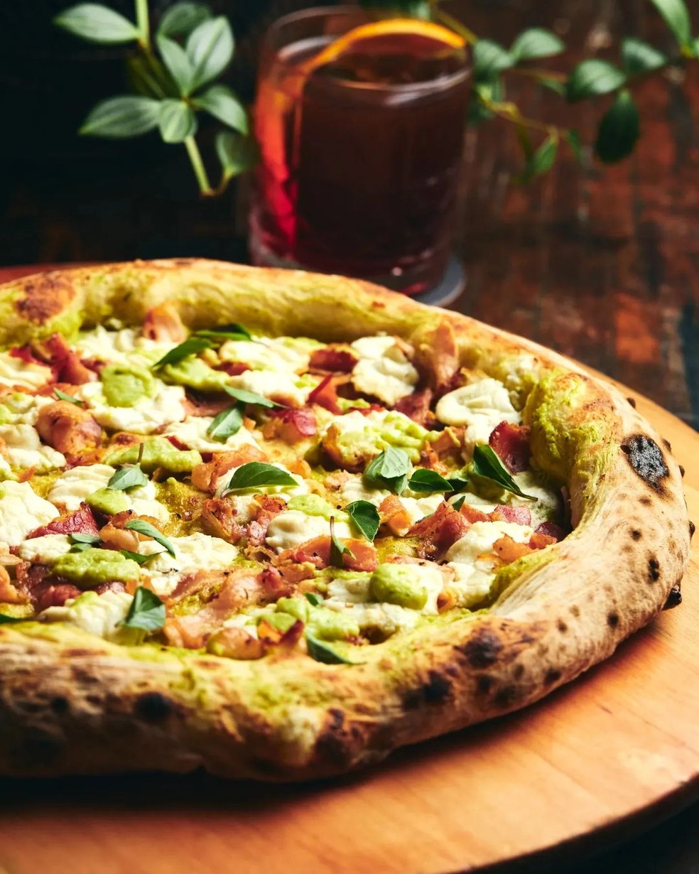 Pizza sabor Crema de Zucchini, Pancetta e Ricotta, da Veridiana. — Foto: Reprodução/Instagram