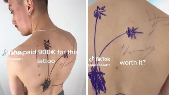 Tatuagem de 'rabisco' de mais de 4 mil reais gera debate no TikTok