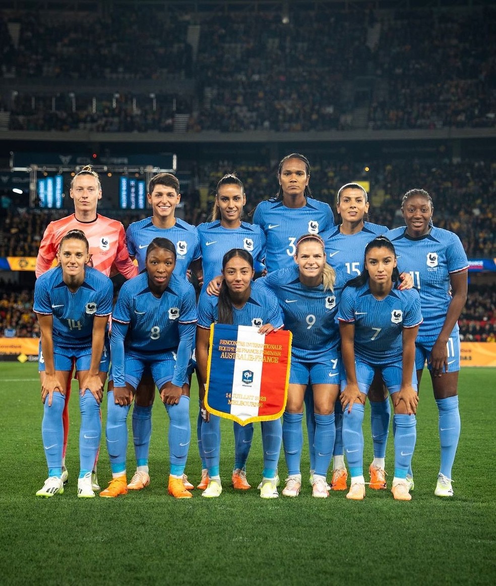Seleção francesa em amistoso contra a Austrália — Foto: Reprodução/Instagram