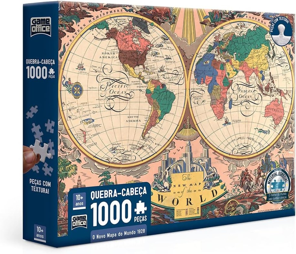 O Novo Mapa do Mundo: 1928 - 1000 peças - disponível na Amazon — Foto: Divulgação