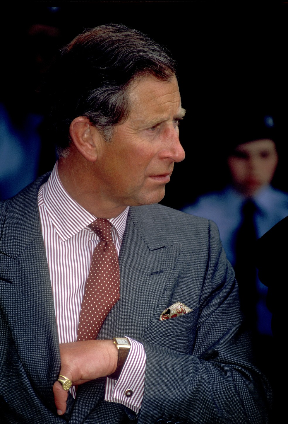 Charles III usa relógio  Jaeger-LeCoultre Reverso — Foto: John Shelley Collection/Avalon/Getty Images
