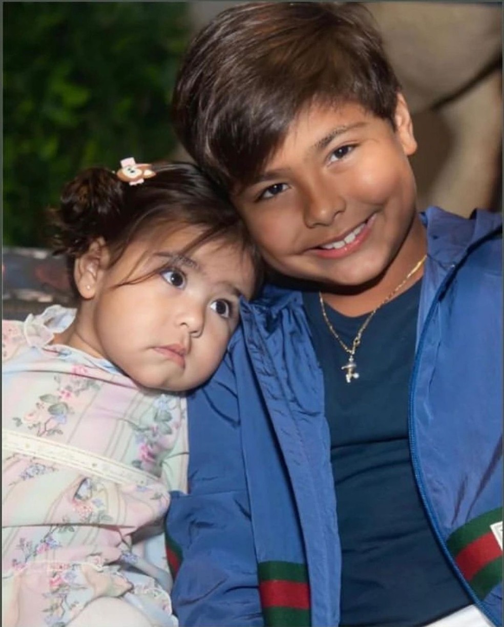 Zaya e Henry, filhos de Simone Mendes. — Foto: Reprodução/Instagram