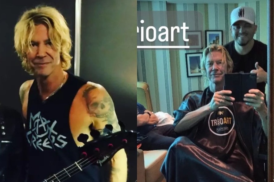 Baixista do Guns N' Roses, Duff McKagan aparece cortando o cabelo com ...