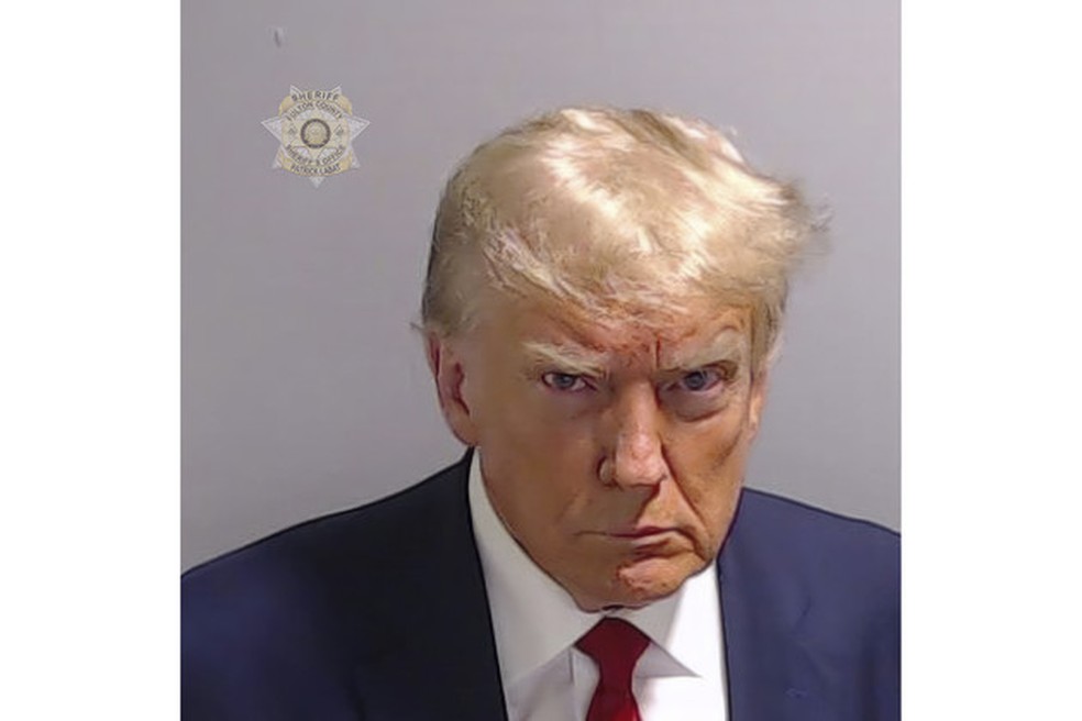 'Mug shot' de Donald Trump — Foto: Fulton County Sheriff's Office / Handout/Anadolu Agency via Getty Images