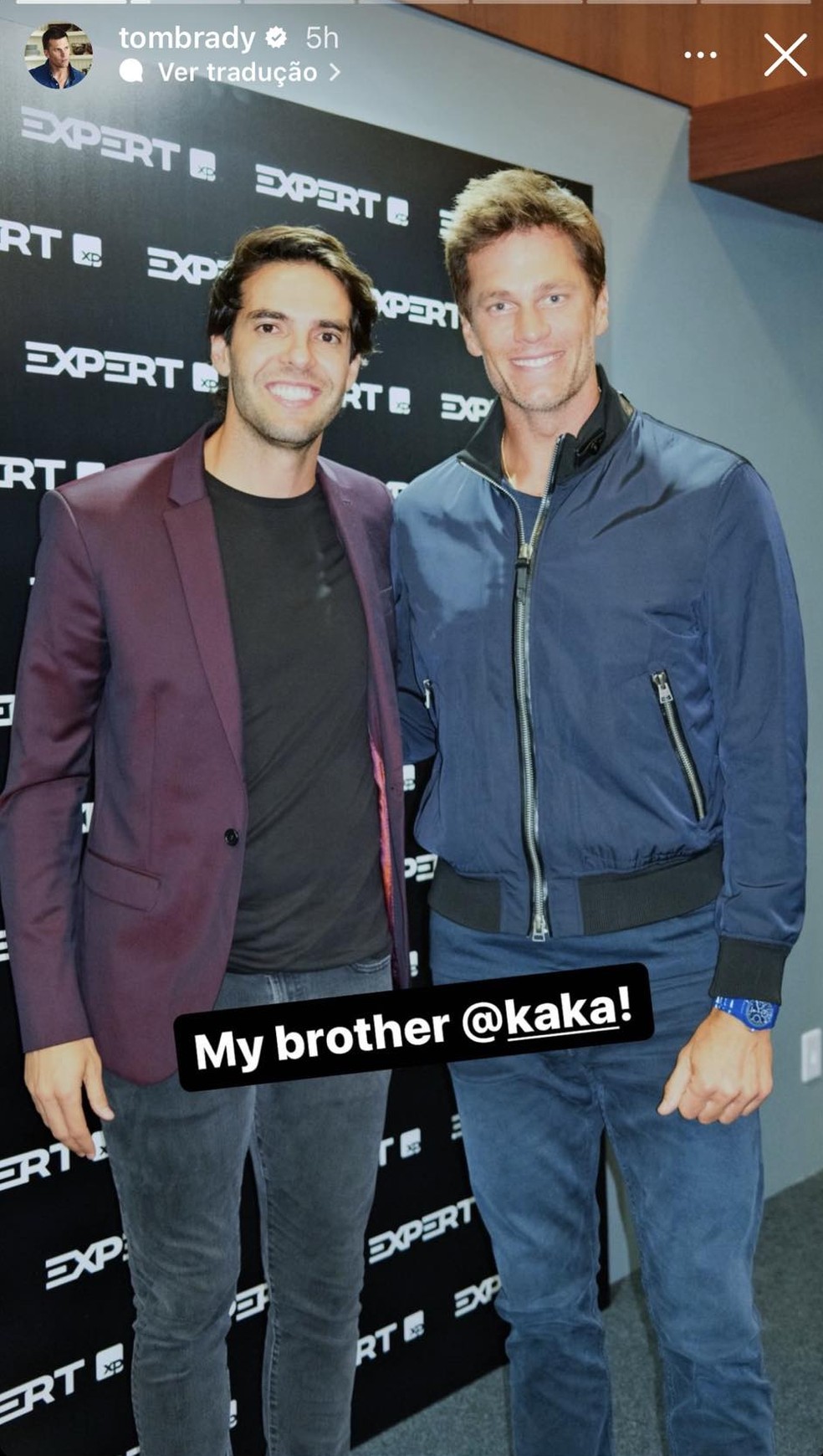 Tom Brady e Kaká — Foto: Instagram