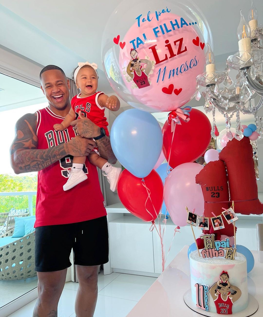 Léo Santana na comemoração dos 11 meses da filha Liz — Foto: Instagram/Reprodução
