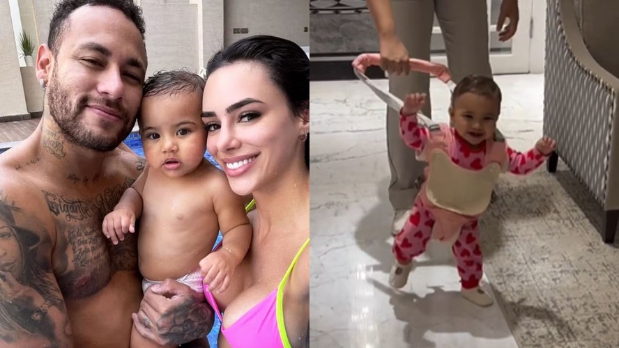Neymar Jr e Bruna Biancardi se derretem ao ver sua filha, Mavie, andando |  GQ | GQ