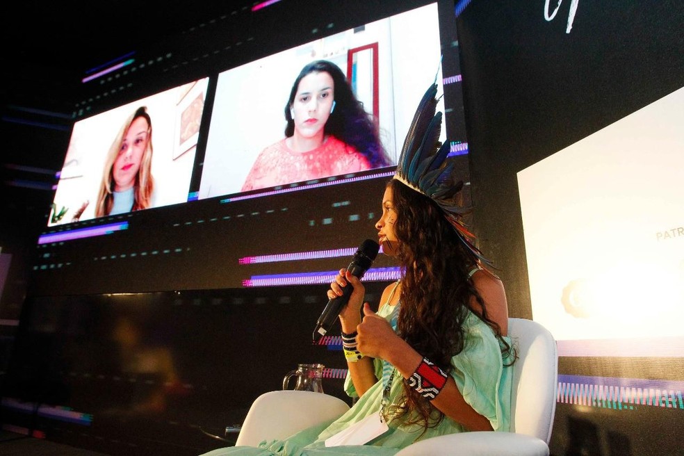 Priscilla Santos, Rayana Burgos e Alice Pataxó durante o Wired Festival Brasil (Foto: Marcelo de Jesus) — Foto: GQ