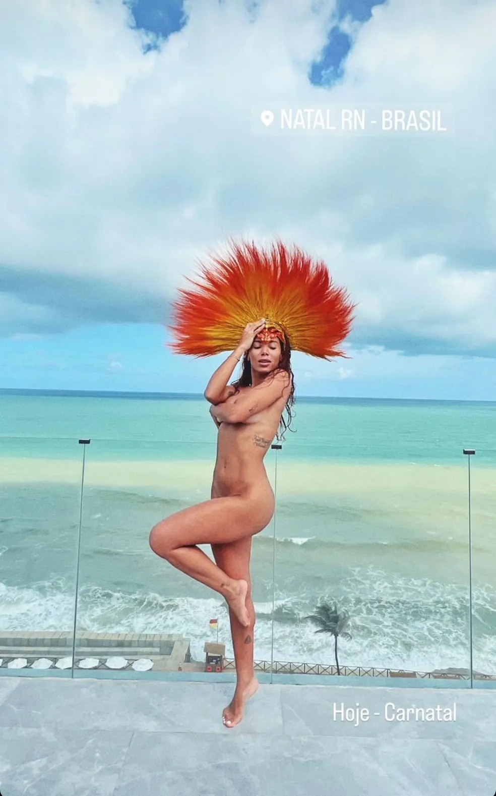 Anitta posa nua no Carnatal de 2023 — Foto: Instagram