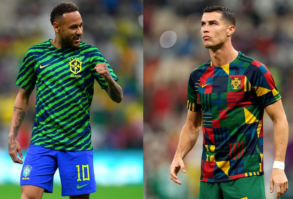 Camisas de aquecimento da seleção brasileira e portuguesa estão entre as mais bonitas da lista — Foto: Divulgação Instagram
