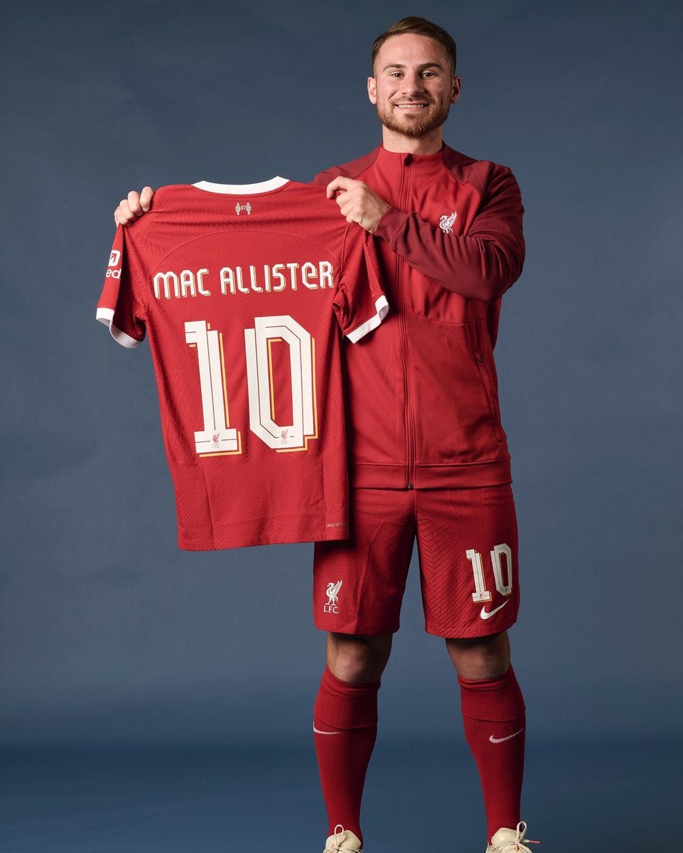Alexis McAllister é o novo camisa 10 do Liverpool — Foto: Divulgação / Liverpool FC