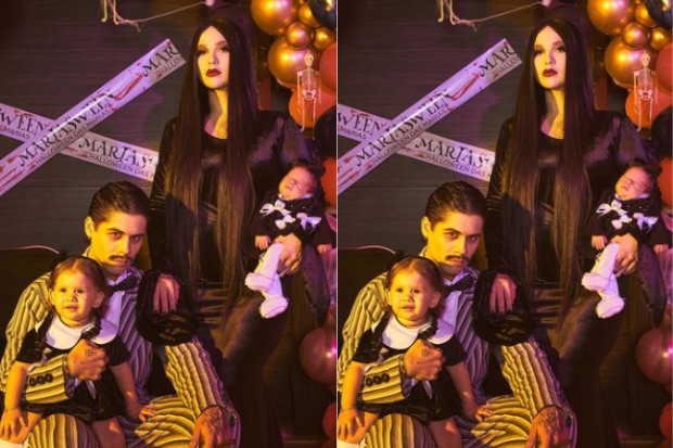 Virginia Fonseca e Zé Felipe se inspiram na "Família Addams" para o Halloween 2022 — Foto: Instagram/Reprodução