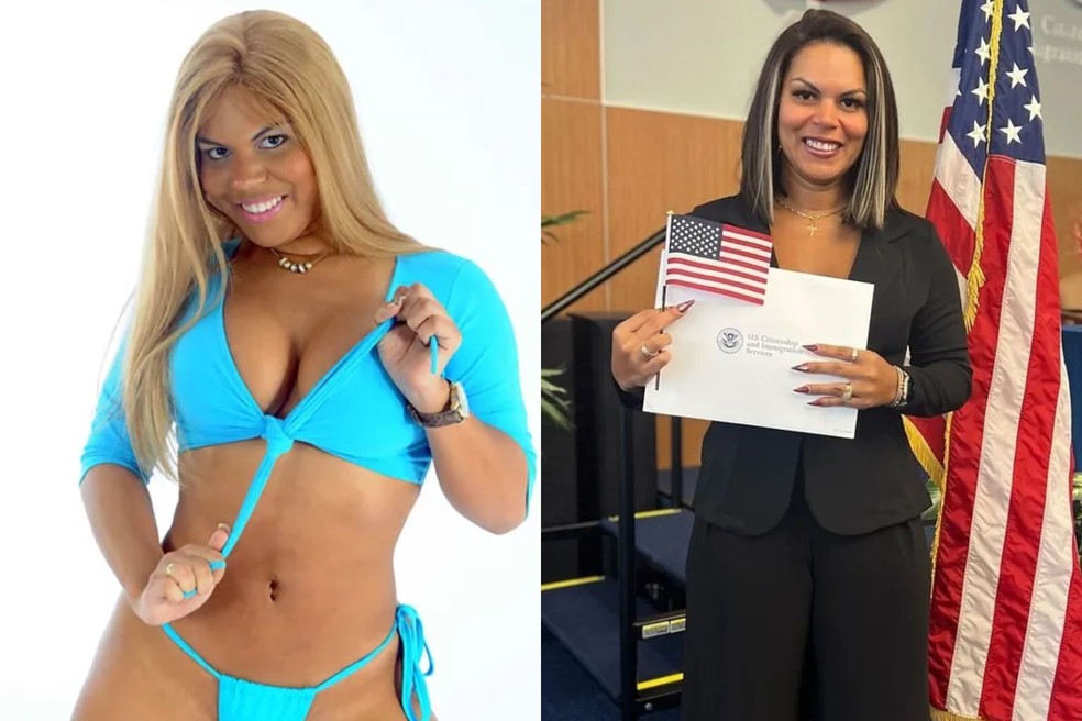 Antes e depois de Dayane Cristina, a Mulher Jaca — Foto: Reprodução; Reprodução/Instagram